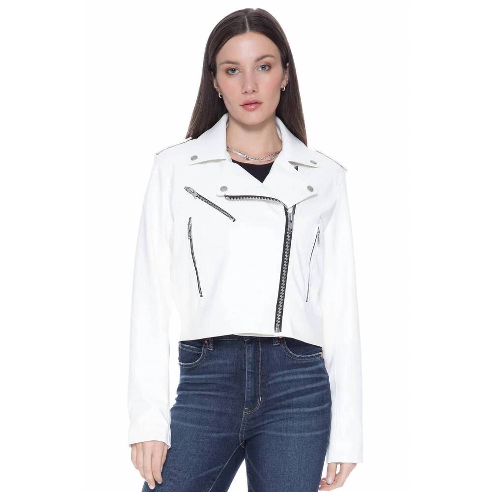NEW BLUE REVIVAL ride or die faux leather jacket in cloud